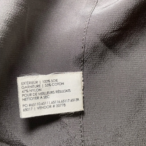 Club Monaco Woman’s Silk Lace Blazer Size XS Cardigan Gray 3/4 Sleeve Cropped - Picture 9 of 10